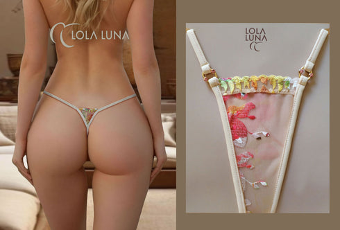 Petal open thong Open G-string - lolaluna.com